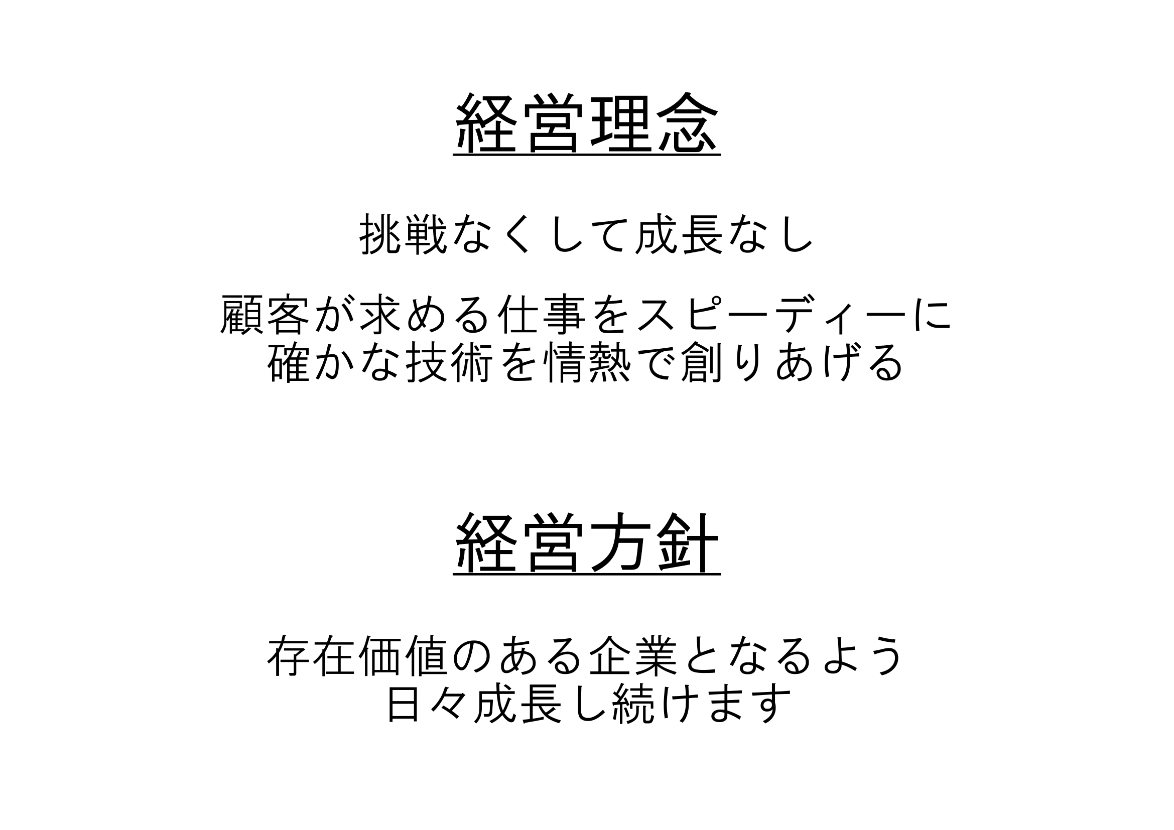 経営理念・経営方針